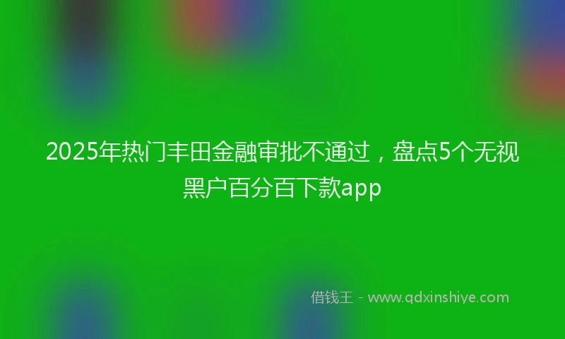 2025年热门丰田金融审批不通过，盘点5个无视黑户百分百下款app