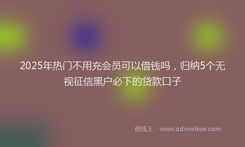 2025年热门不用充会员可以借钱吗，归纳5个无视征信黑户必下的贷款口子