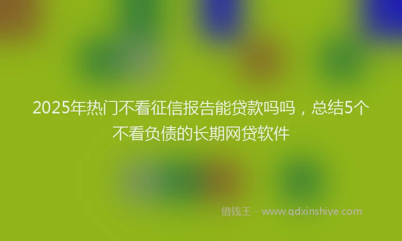 2025年热门不看征信报告能贷款吗吗，总结5个不看负债的长期网贷软件