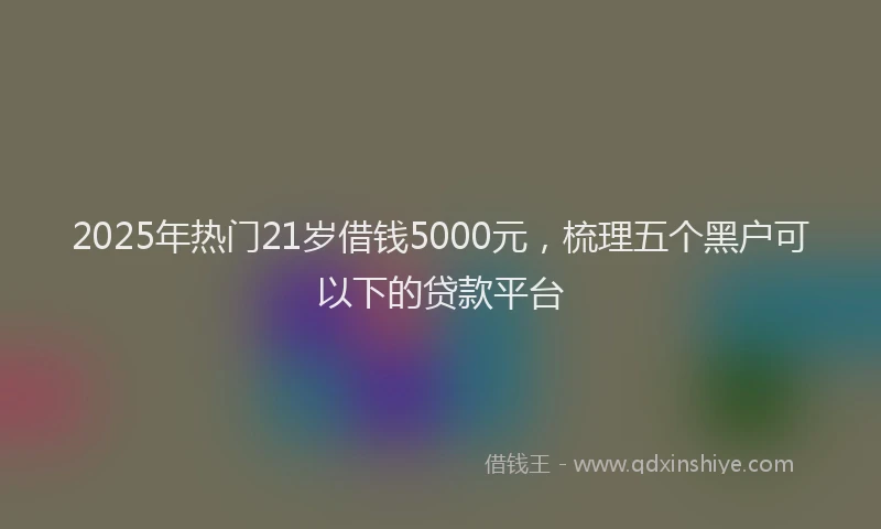 2025年热门21岁借钱5000元，梳理五个黑户可以下的贷款平台
