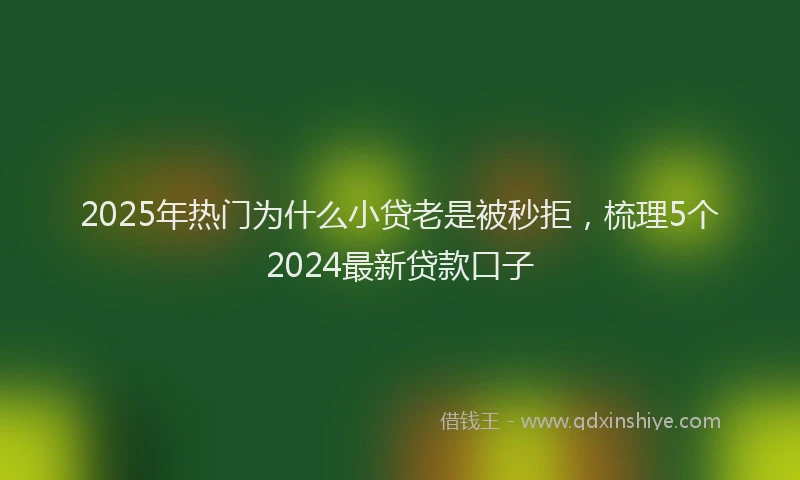 2025年热门为什么小贷老是被秒拒，梳理5个2024最新贷款口子