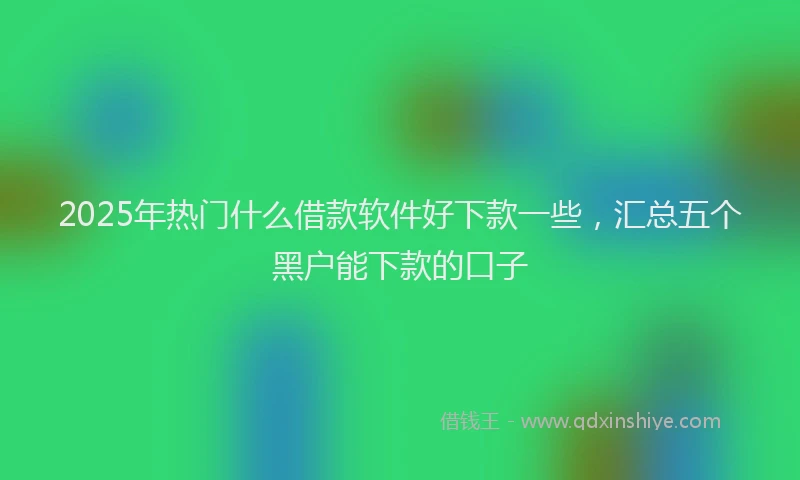 2025年热门什么借款软件好下款一些，汇总五个黑户能下款的口子