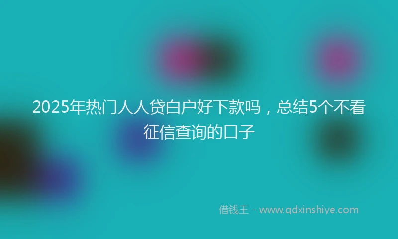 2025年热门人人贷白户好下款吗，总结5个不看征信查询的口子