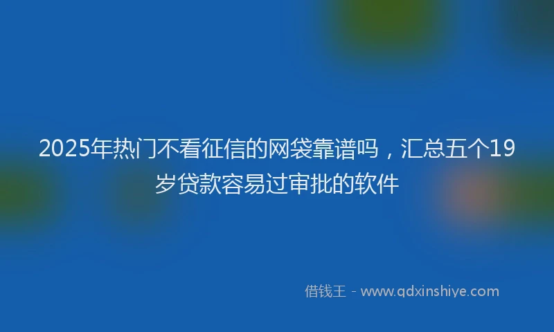 2025年热门不看征信的网袋靠谱吗，汇总五个19岁贷款容易过审批的软件