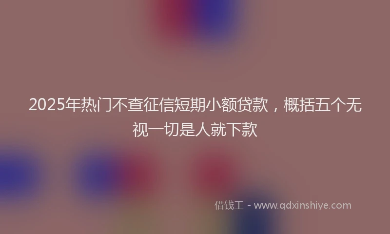 2025年热门不查征信短期小额贷款，概括五个无视一切是人就下款