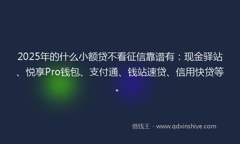 2025年的什么小额贷不看征信靠谱有：现金驿站、悦享Pro钱包、支付通、钱站速贷、信用快贷等。