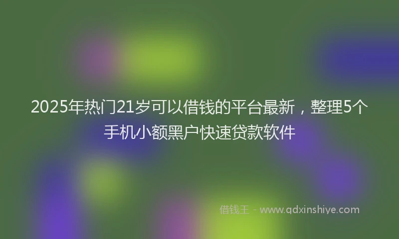 2025年热门21岁可以借钱的平台最新，整理5个手机小额黑户快速贷款软件
