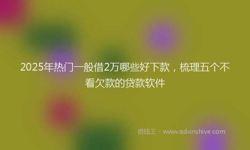 2025年热门一般借2万哪些好下款，梳理五个不看欠款的贷款软件