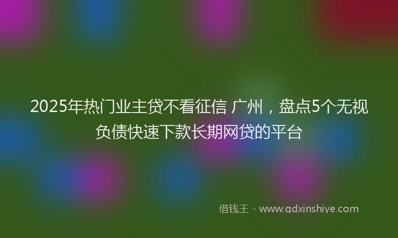 2025年热门业主贷不看征信 广州，盘点5个无视负债快速下款长期网贷的平台