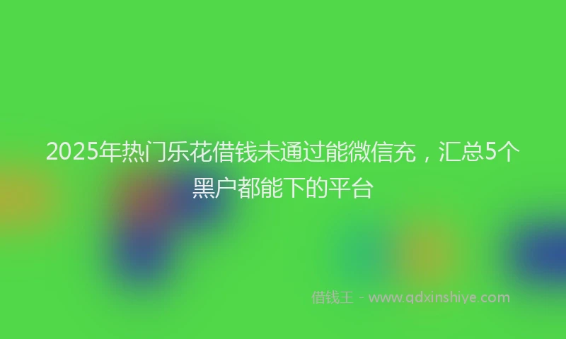 2025年热门乐花借钱未通过能微信充，汇总5个黑户都能下的平台