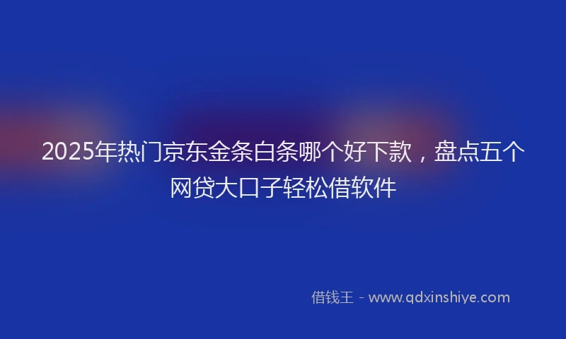 2025年热门京东金条白条哪个好下款，盘点五个网贷大口子轻松借软件
