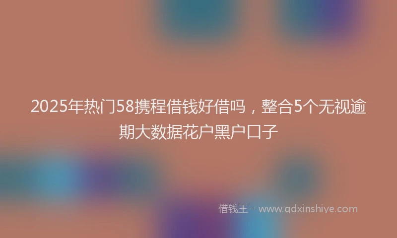 2025年热门58携程借钱好借吗，整合5个无视逾期大数据花户黑户口子