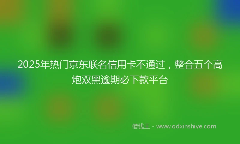 2025年热门京东联名信用卡不通过，整合五个高炮双黑逾期必下款平台