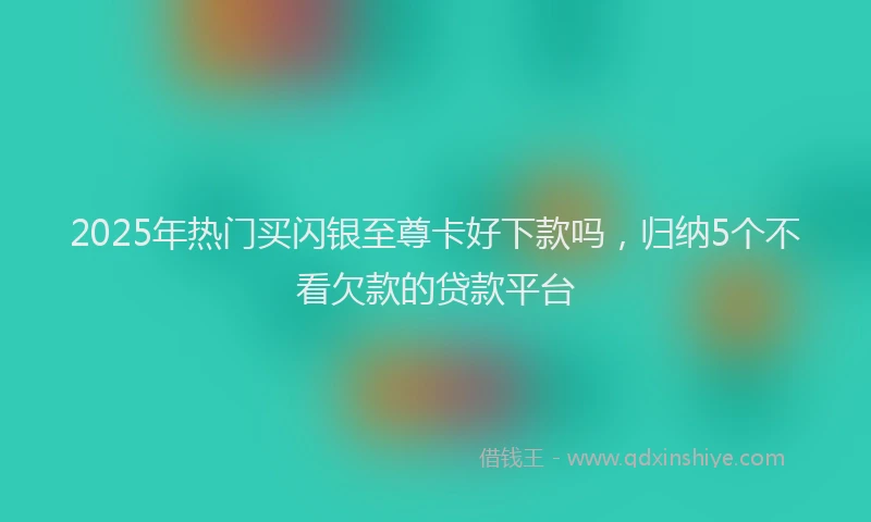 2025年热门买闪银至尊卡好下款吗，归纳5个不看欠款的贷款平台