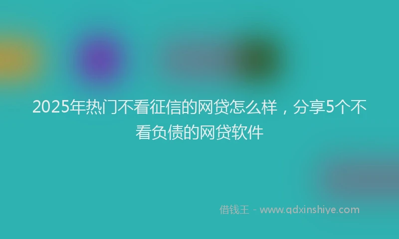 2025年热门不看征信的网贷怎么样，分享5个不看负债的网贷软件