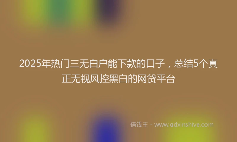 2025年热门三无白户能下款的口子，总结5个真正无视风控黑白的网贷平台