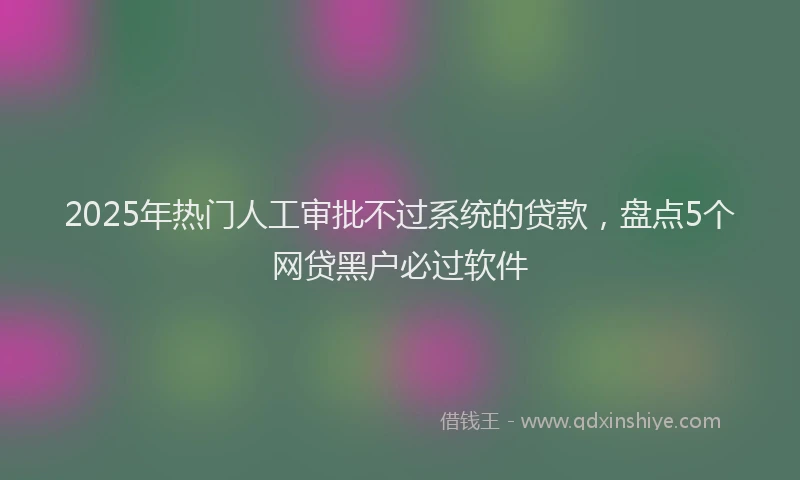 2025年热门人工审批不过系统的贷款，盘点5个网贷黑户必过软件