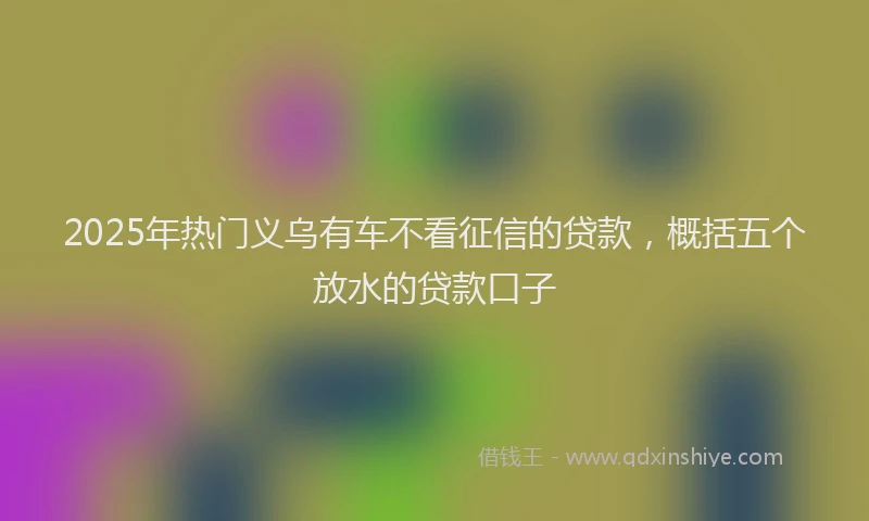 2025年热门义乌有车不看征信的贷款，概括五个放水的贷款口子