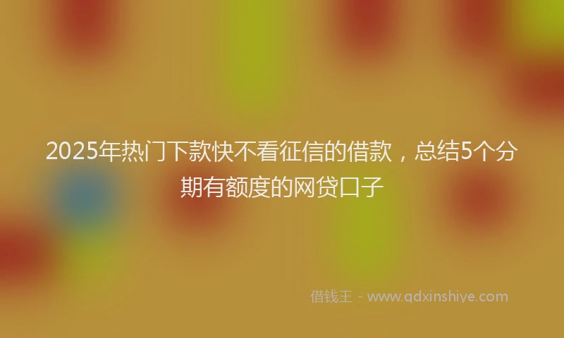 2025年热门下款快不看征信的借款，总结5个分期有额度的网贷口子