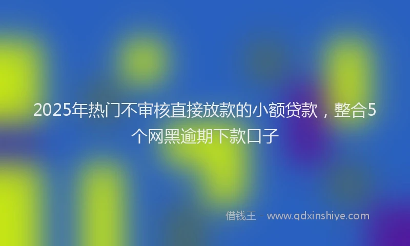 2025年热门不审核直接放款的小额贷款，整合5个网黑逾期下款口子