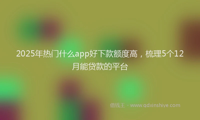 2025年热门什么app好下款额度高，梳理5个12月能贷款的平台