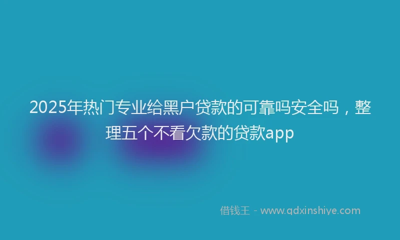 2025年热门专业给黑户贷款的可靠吗安全吗，整理五个不看欠款的贷款app