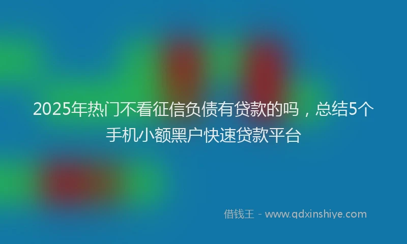 2025年热门不看征信负债有贷款的吗，总结5个手机小额黑户快速贷款平台