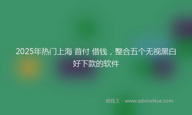 2025年热门上海 首付 借钱，整合五个无视黑白好下款的软件