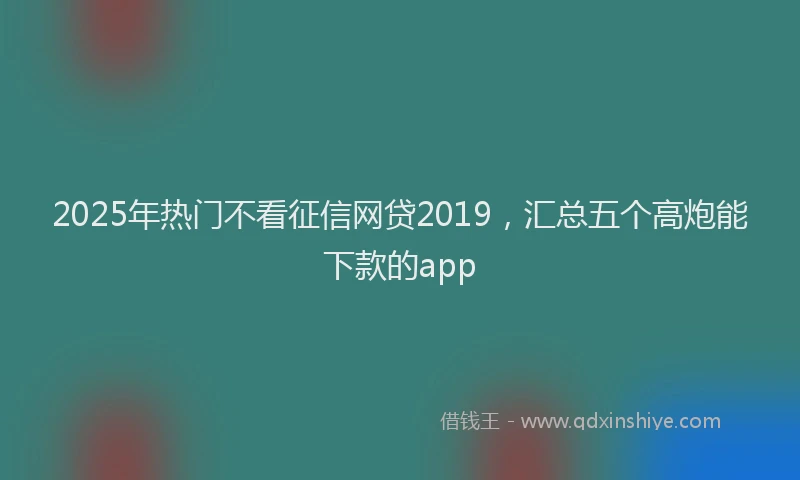 2025年热门不看征信网贷2019，汇总五个高炮能下款的app