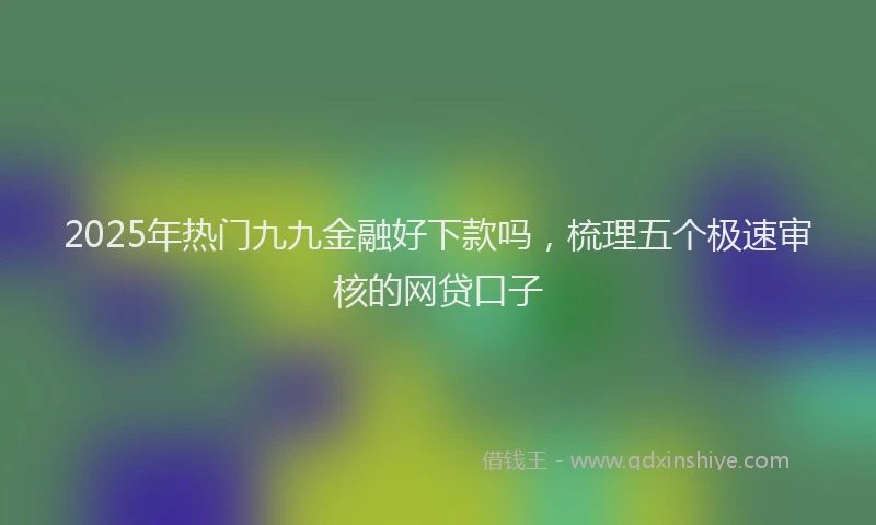 2025年热门九九金融好下款吗，梳理五个极速审核的网贷口子