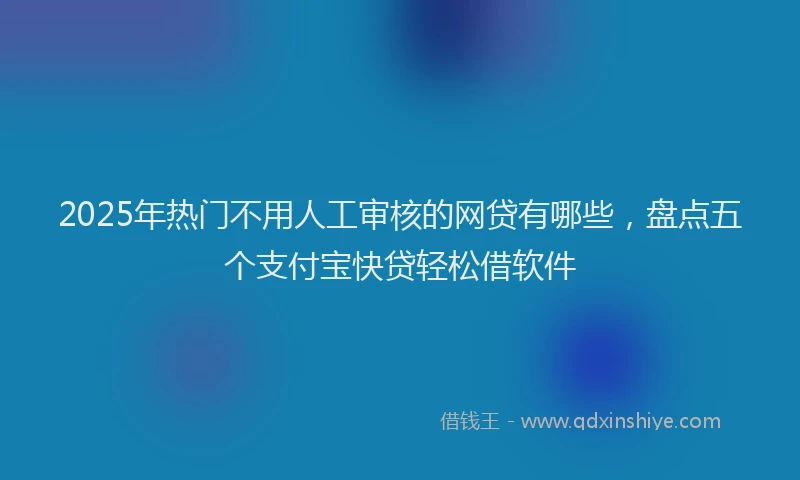 2025年热门不用人工审核的网贷有哪些，盘点五个支付宝快贷轻松借软件