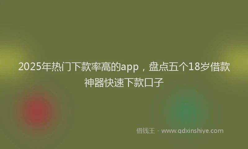 2025年热门下款率高的app，盘点五个18岁借款神器快速下款口子