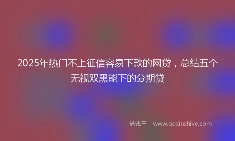 2025年热门不上征信容易下款的网贷，总结五个无视双黑能下的分期贷