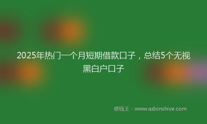 2025年热门一个月短期借款口子，总结5个无视黑白户口子
