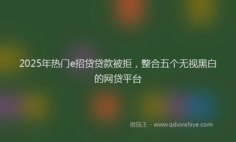 2025年热门e招贷贷款被拒，整合五个无视黑白的网贷平台