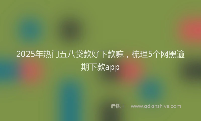 2025年热门五八贷款好下款嘛，梳理5个网黑逾期下款app