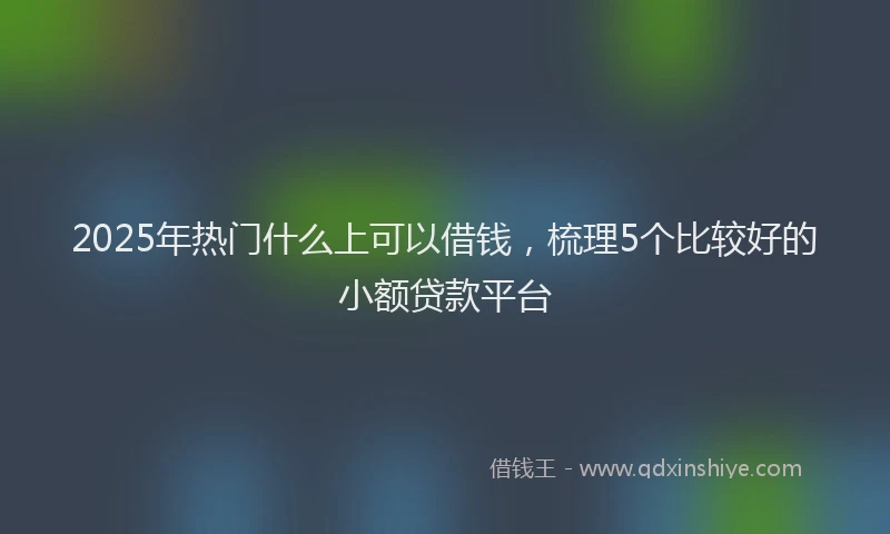 2025年热门什么上可以借钱，梳理5个比较好的小额贷款平台