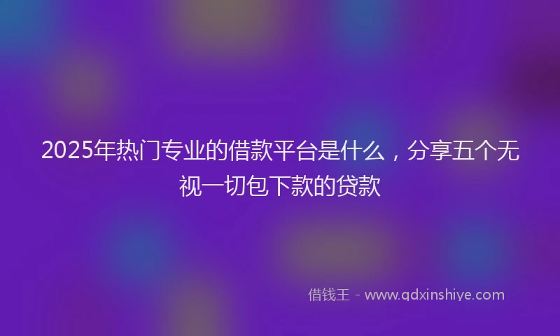 2025年热门专业的借款平台是什么，分享五个无视一切包下款的贷款