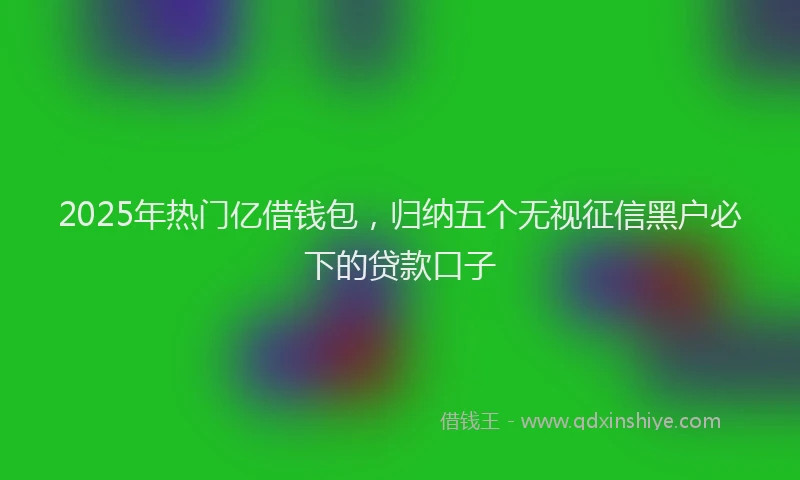 2025年热门亿借钱包，归纳五个无视征信黑户必下的贷款口子