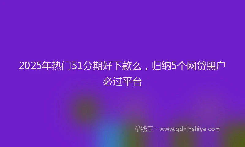 2025年热门51分期好下款么，归纳5个网贷黑户必过平台