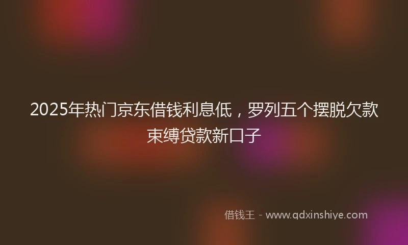 2025年热门京东借钱利息低，罗列五个摆脱欠款束缚贷款新口子