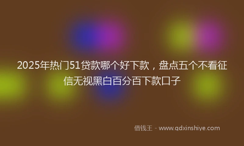 2025年热门51贷款哪个好下款，盘点五个不看征信无视黑白百分百下款口子