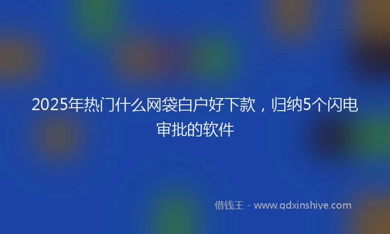 2025年热门什么网袋白户好下款，归纳5个闪电审批的软件