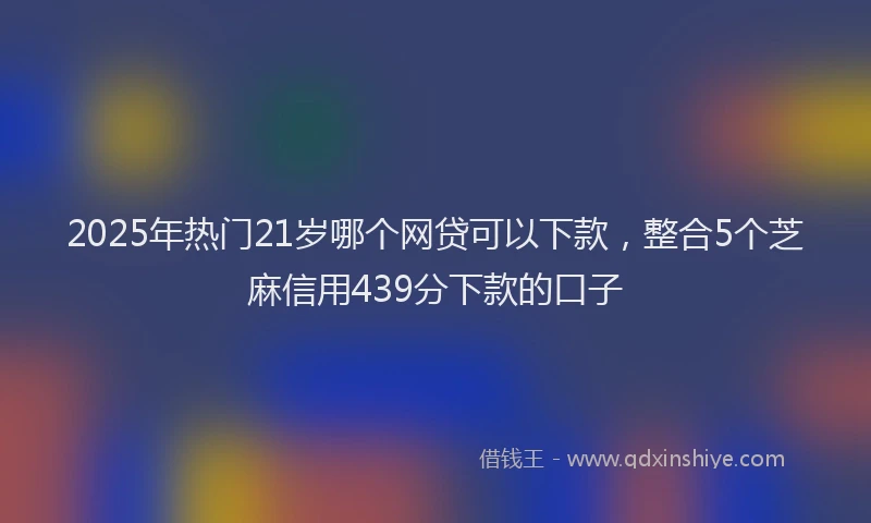 2025年热门21岁哪个网贷可以下款，整合5个芝麻信用439分下款的口子