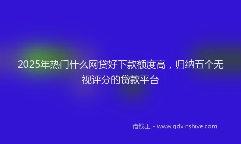 2025年热门什么网贷好下款额度高，归纳五个无视评分的贷款平台