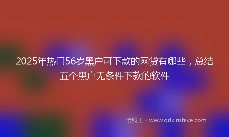 2025年热门56岁黑户可下款的网贷有哪些，总结五个黑户无条件下款的软件