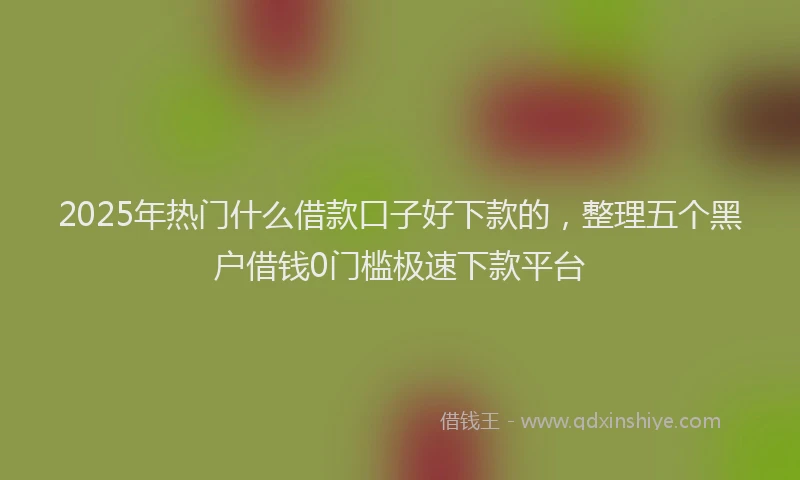 2025年热门什么借款口子好下款的，整理五个黑户借钱0门槛极速下款平台
