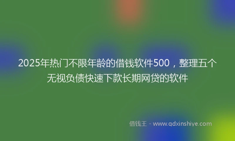 2025年热门不限年龄的借钱软件500，整理五个无视负债快速下款长期网贷的软件