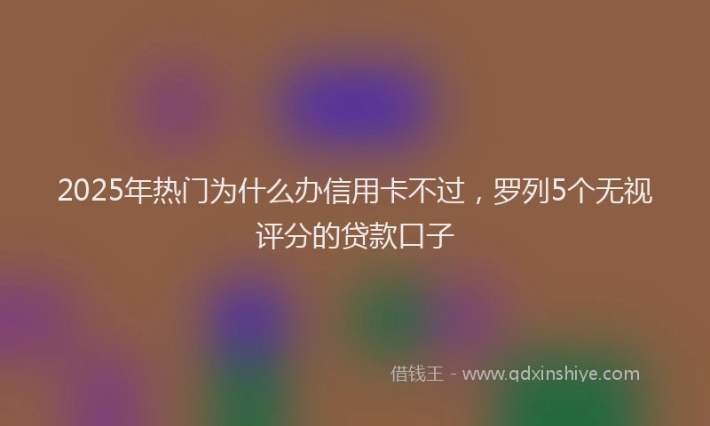 2025年热门为什么办信用卡不过，罗列5个无视评分的贷款口子