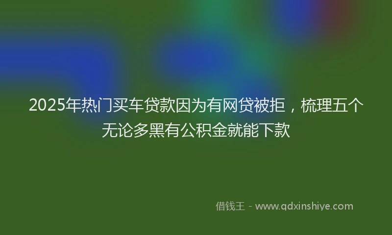 2025年热门买车贷款因为有网贷被拒，梳理五个无论多黑有公积金就能下款